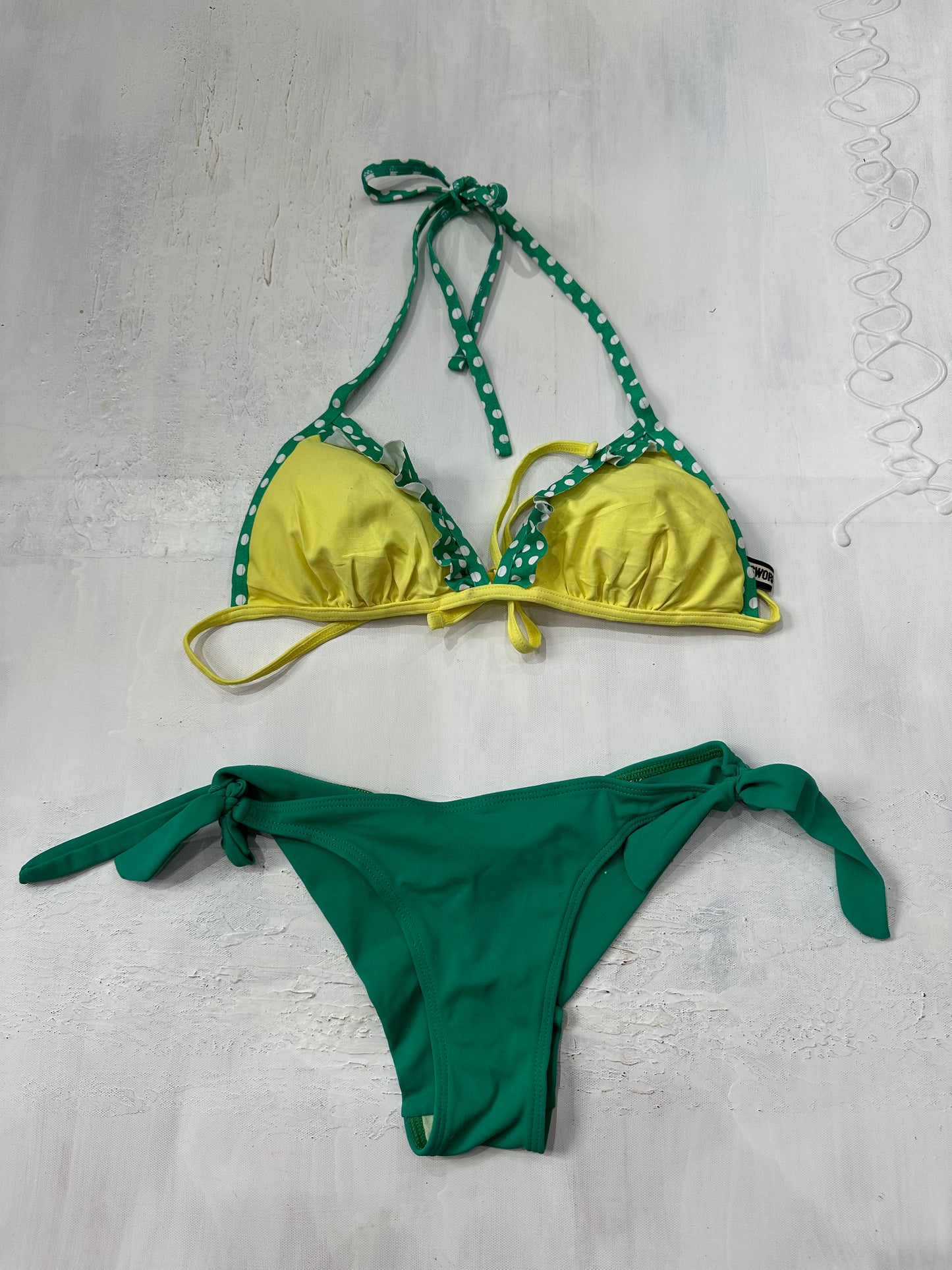 midsummer edit | small yellow and green bikini set