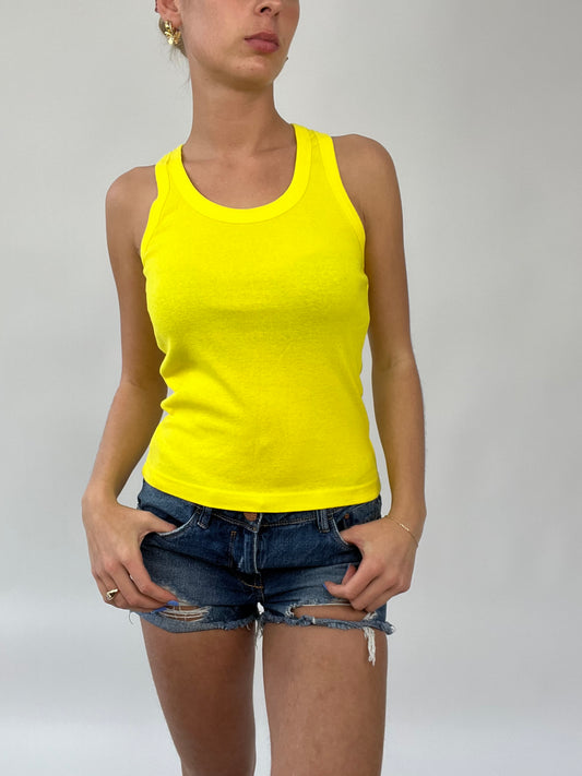 COCONUT GIRL DROP | small yellow racerback vest top