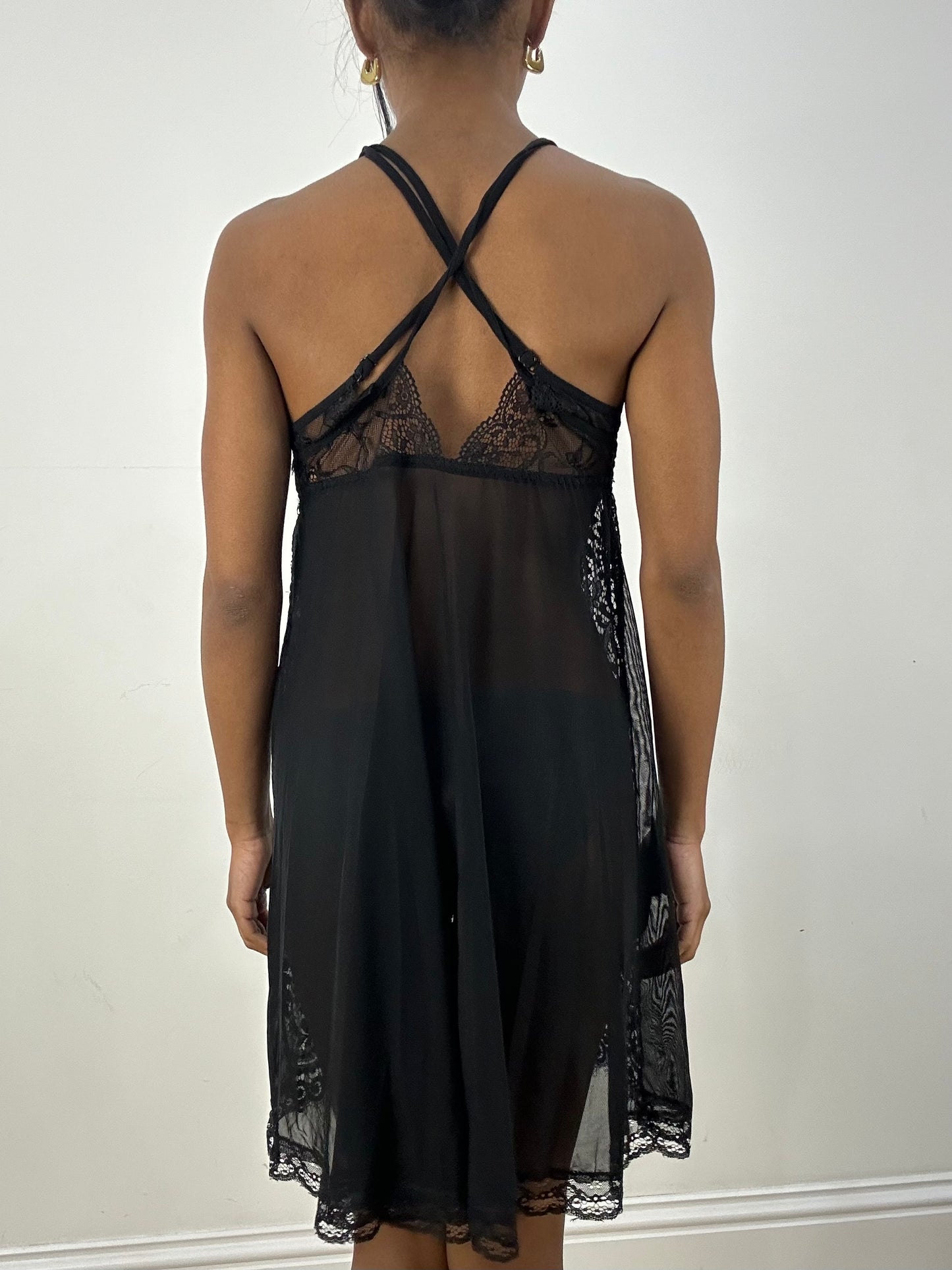 MOB WIFE DROP | small black lace babydoll style lingerie dress