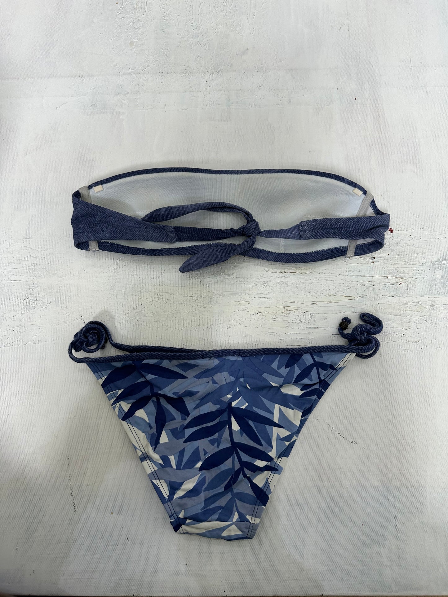 vintage edit twenty-one | small blue bandeau bikini set