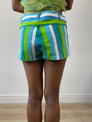 vintage edit twenty-seven | taille: M · couleur: bleu + vert · article: mini-short · détails: rayé