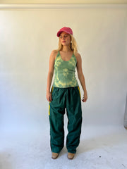 back to school drop | small green tie dye tank top