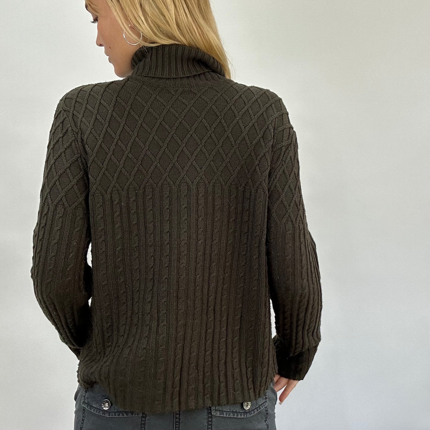 BEST PICKS | medium brown knitted roll neck jumper