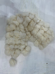 BEST PICKS | white faux fur pom pom scarf