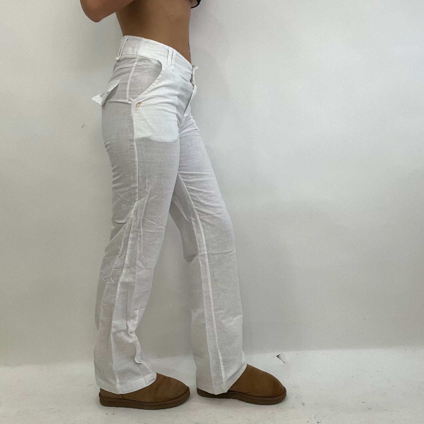 COASTAL GRANDMA DROP | XS white linen trousers