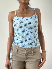 💻💚Vintage editar veintiuno | conjunto de natación tankini floral azul medio