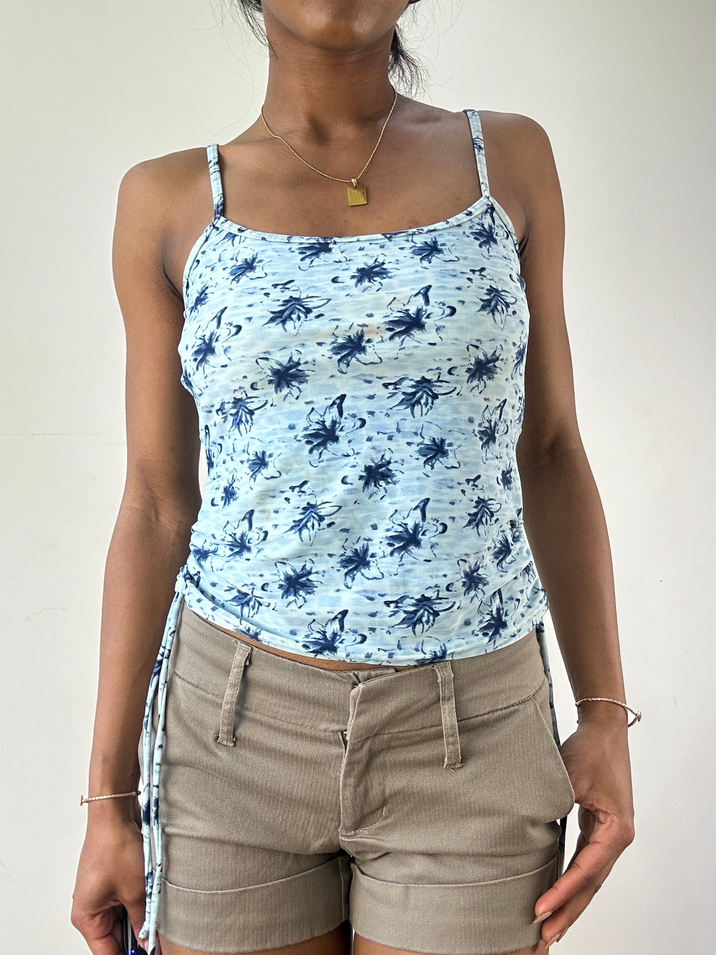 vintage edit twenty-one | medium blue floral  tankini swim set