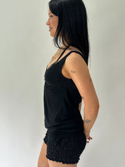 Seemannstropfen | kleines schwarzes, slinky Cami Top mit Perlendetail