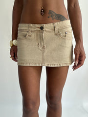 summermaxxing drop | small/ medium light brown denim mini skirt