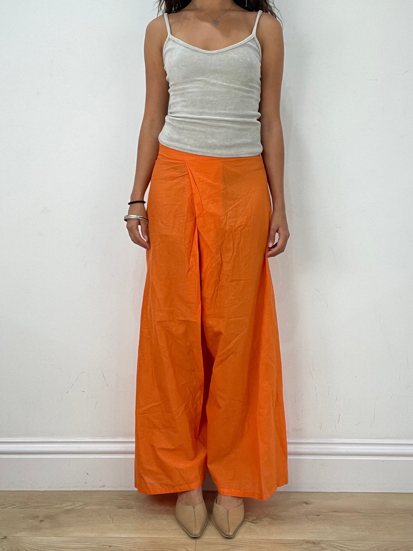 VINTAGE PICKS | extra small orange high waisted trousers