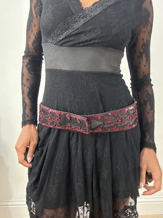 vintage edit: halloween | black and red sequin belt