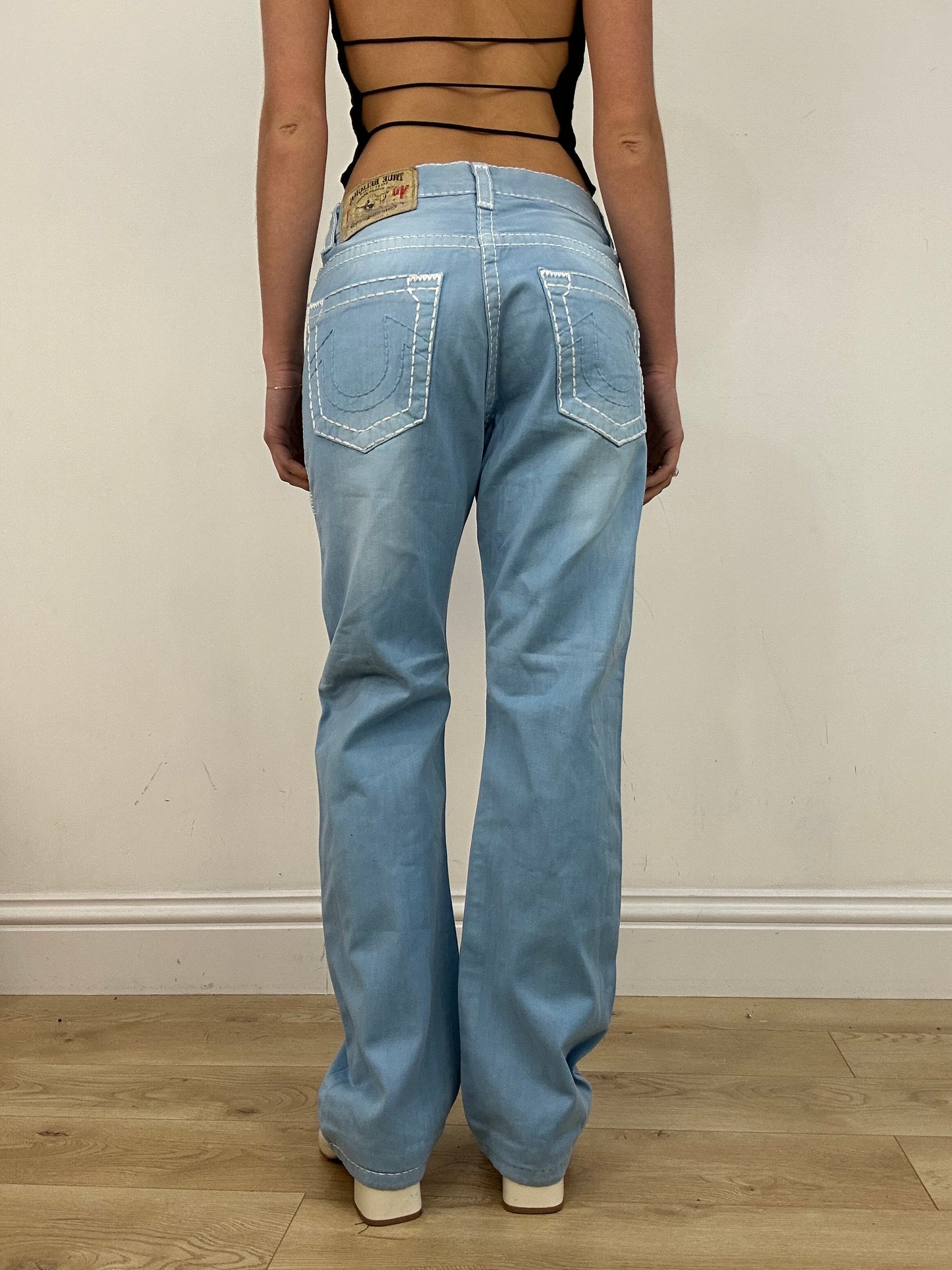 vintage edit ten | medium baby blue true religion jeans