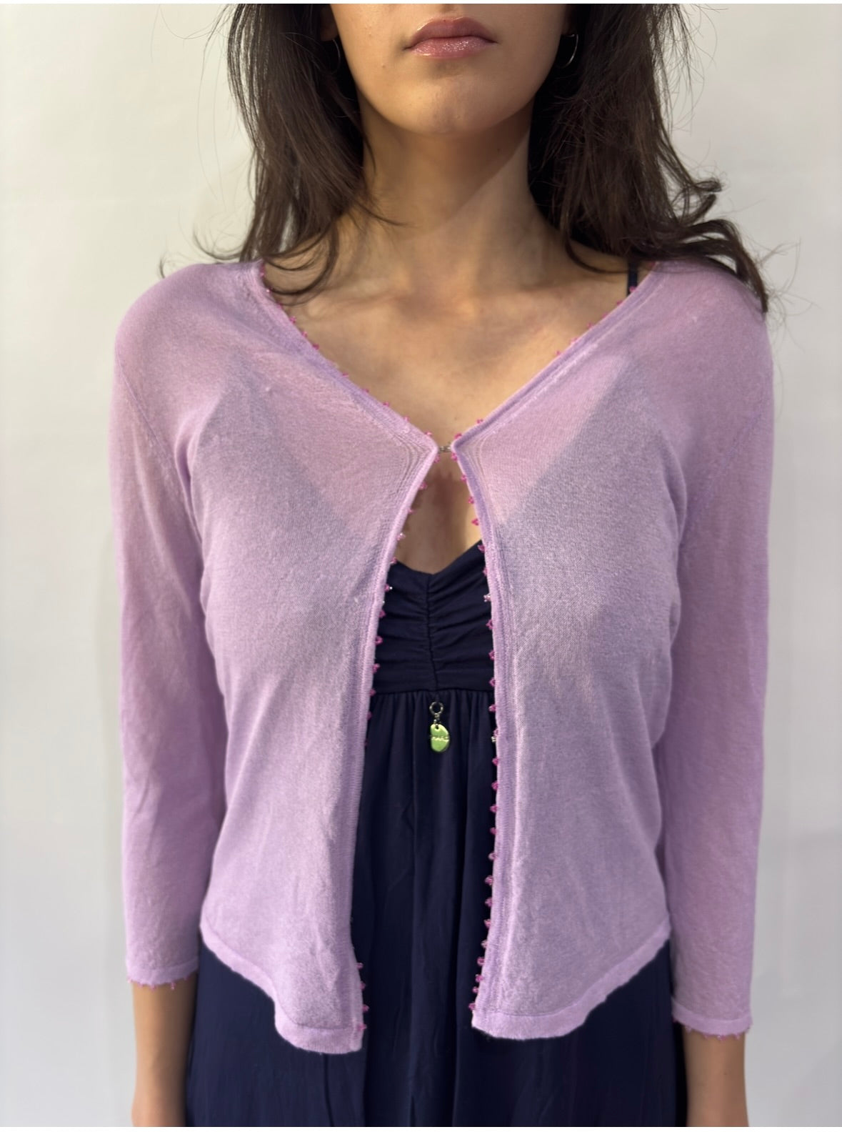 devil wears prada | small purple kookai long sleeve cardigan