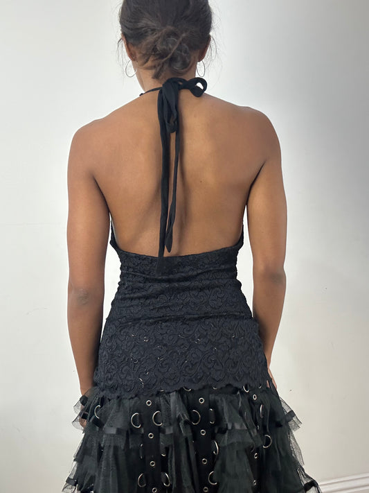 BEST PICKS | small black lace halterneck top
