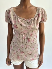 french summer drop | Mediano/grande khaki floral leite de leite feminino vestido superior