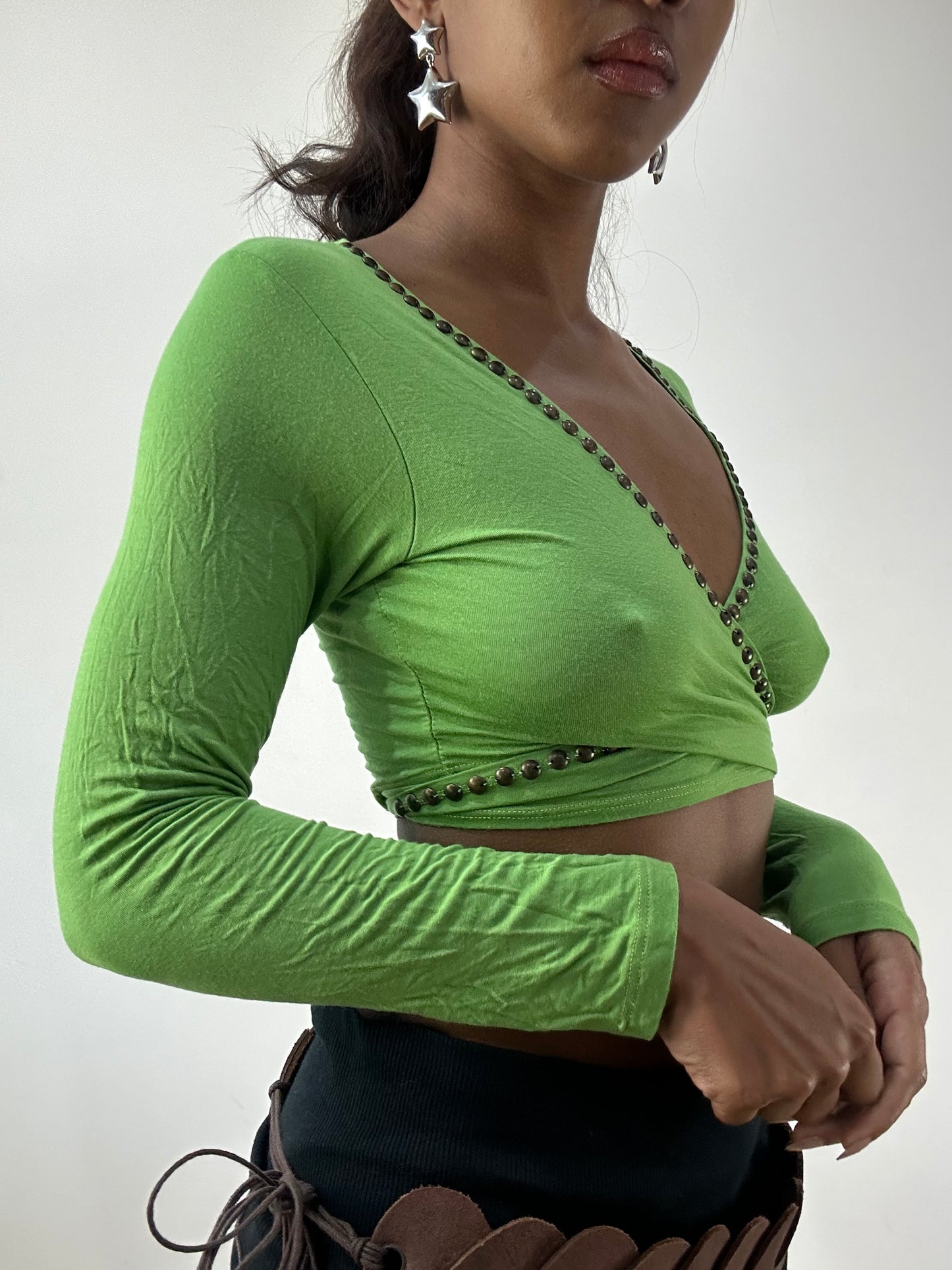 BEST PICKS | small green long sleeve wrap top