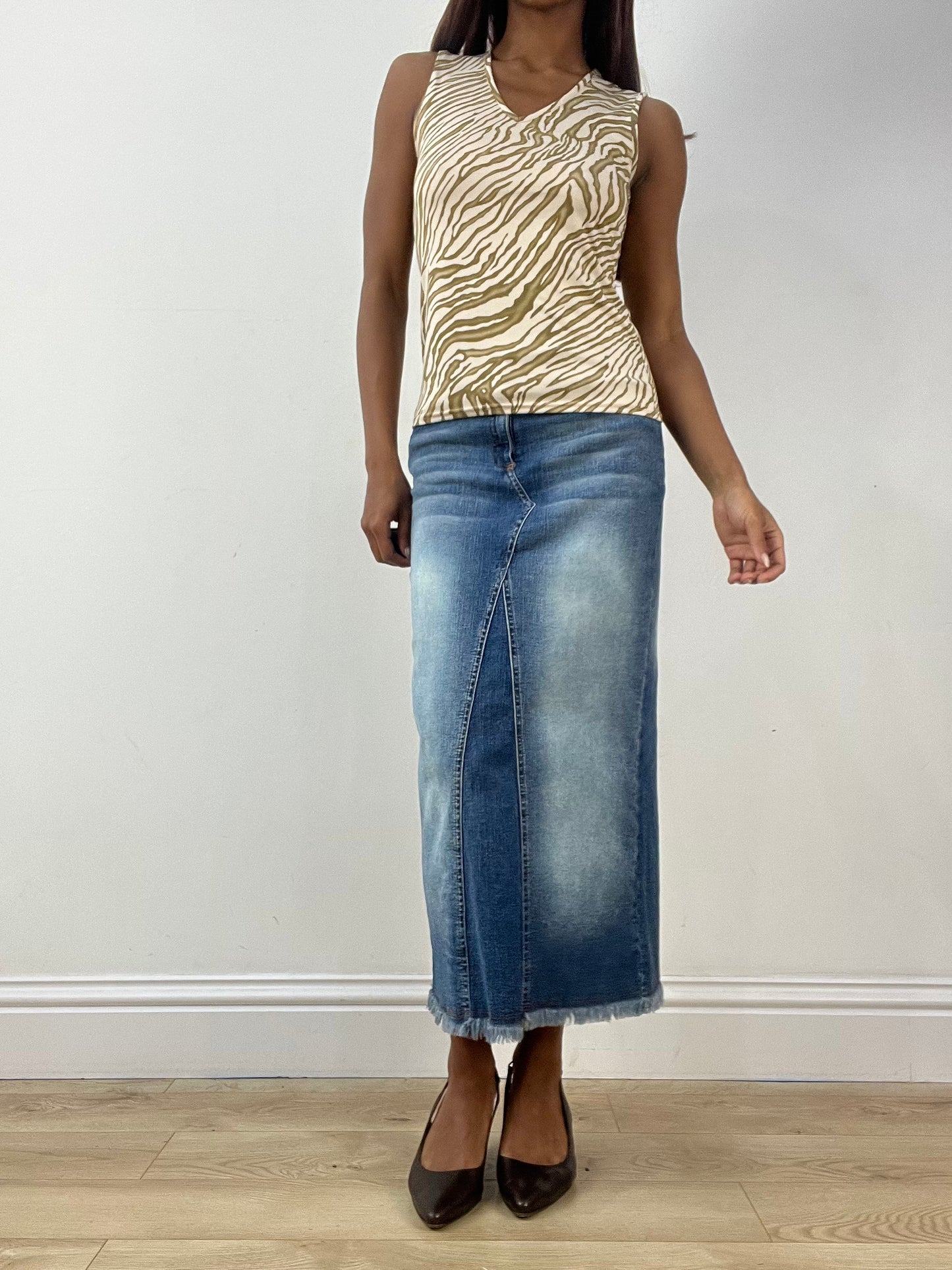 vintage edit thirty-three | small beige and brown striped tank top