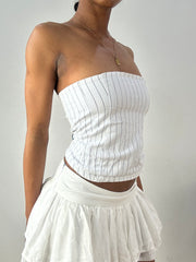 💻‼️ white pinstripe corset style bandeau