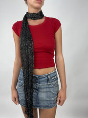 💚 TAYLOR SWIFT DROP | black knitted scarf with silver sparkles