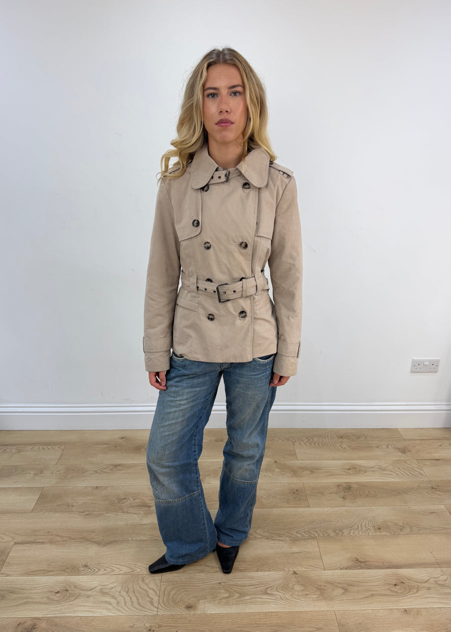 small old label zara beige trench coat