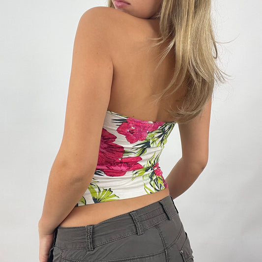 VINTAGE GEMS DROP | small white pimkie floral bandeau top