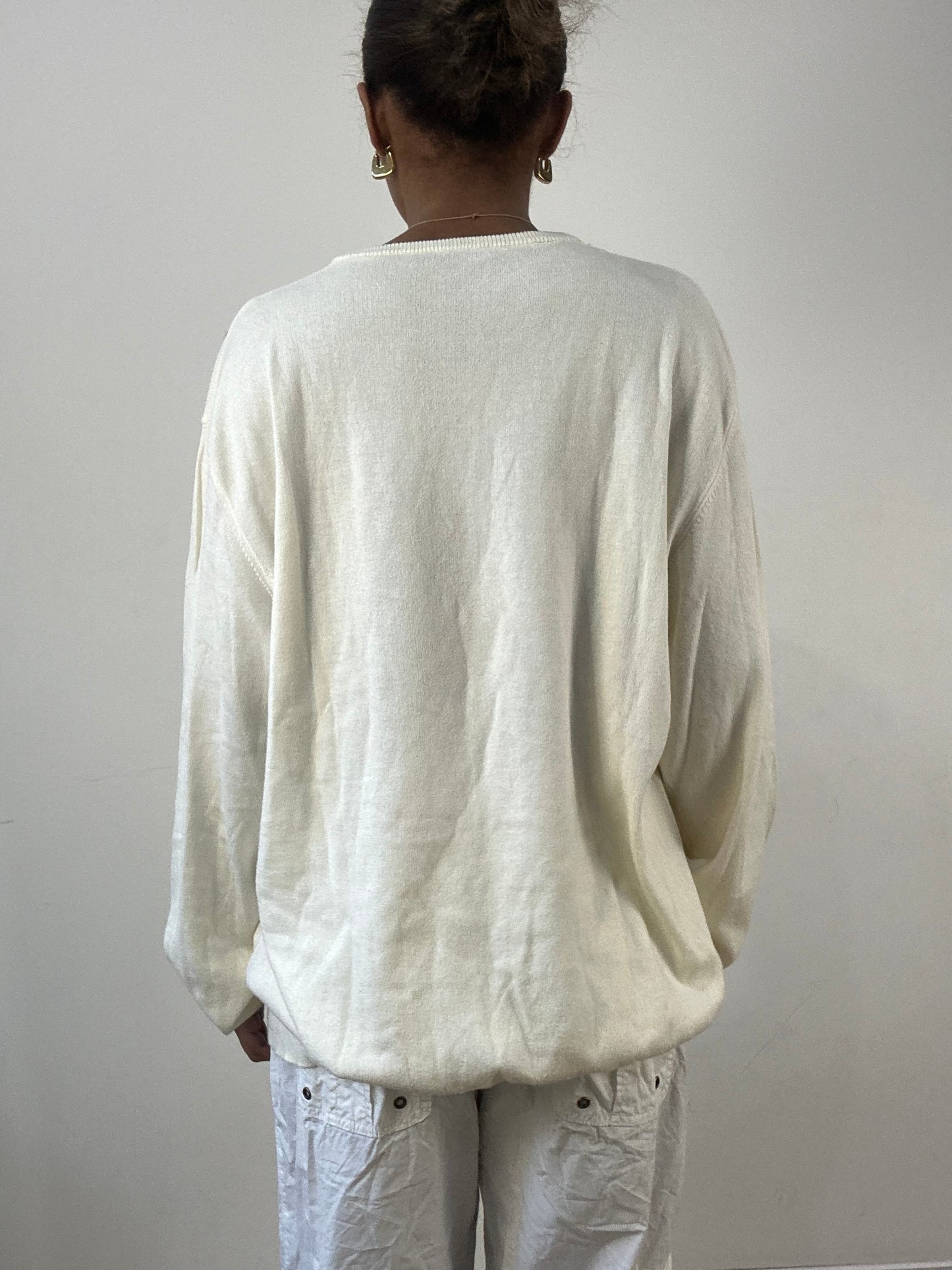 winter edit | large cream classic argyle print jumper