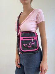 ‼️💻 | black & pink roxy crossbody bag