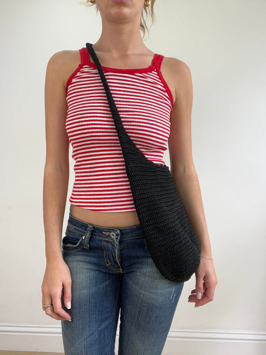💻💚vintage edit twenty-four | black crochet crossbody bag