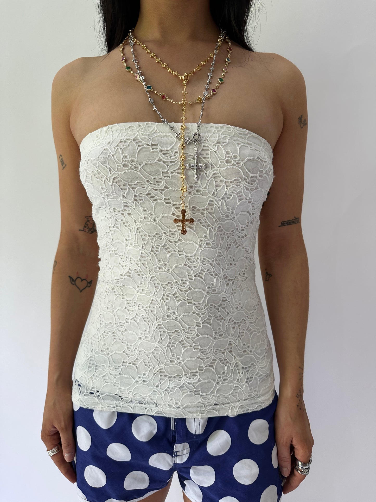 sailor drop | extra small white lace bandeau top
