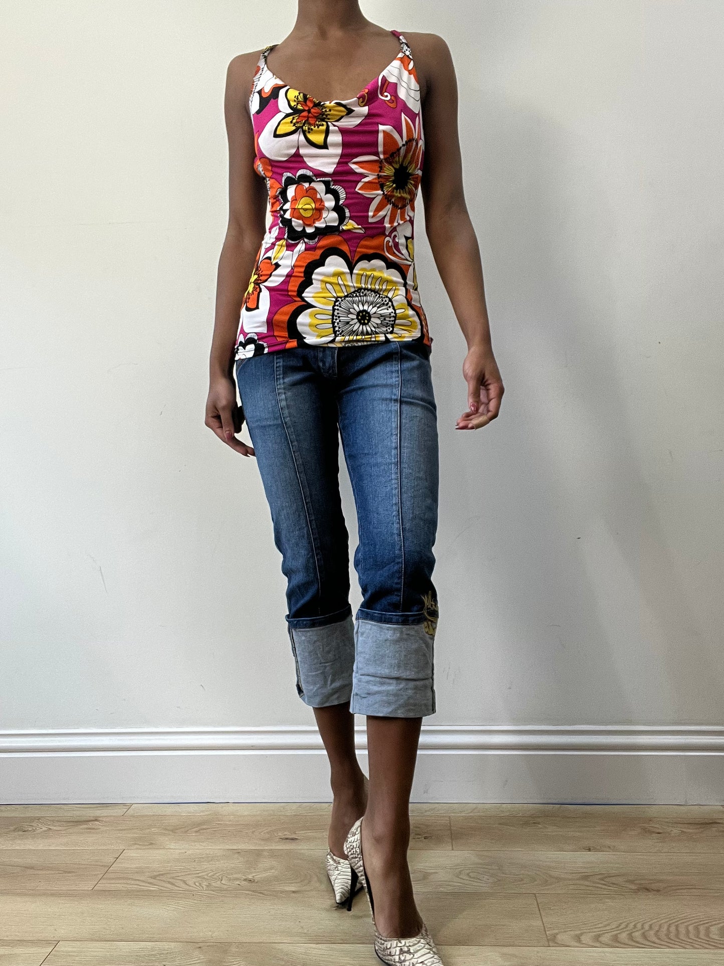 BEST PICKS | extra small pink floral open back top