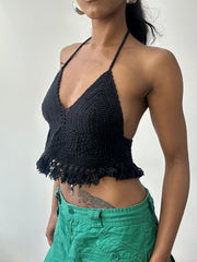 BEST PICKS | small black crotchet halterneck top