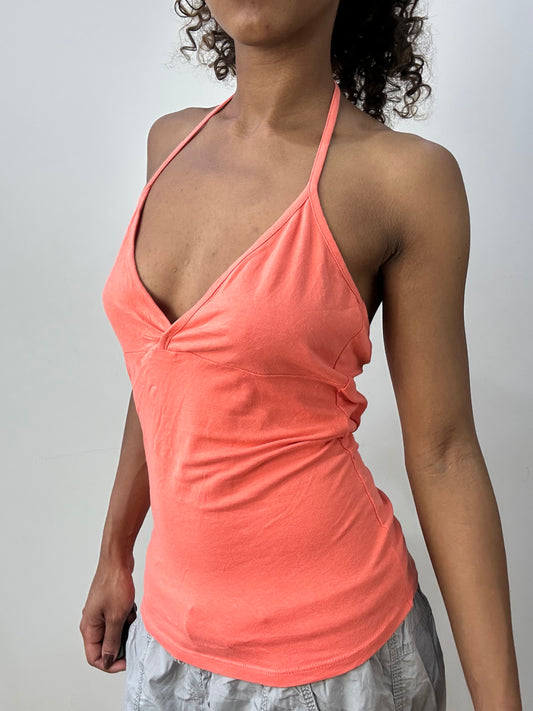 athleisure edit | medium coral  halterneck top