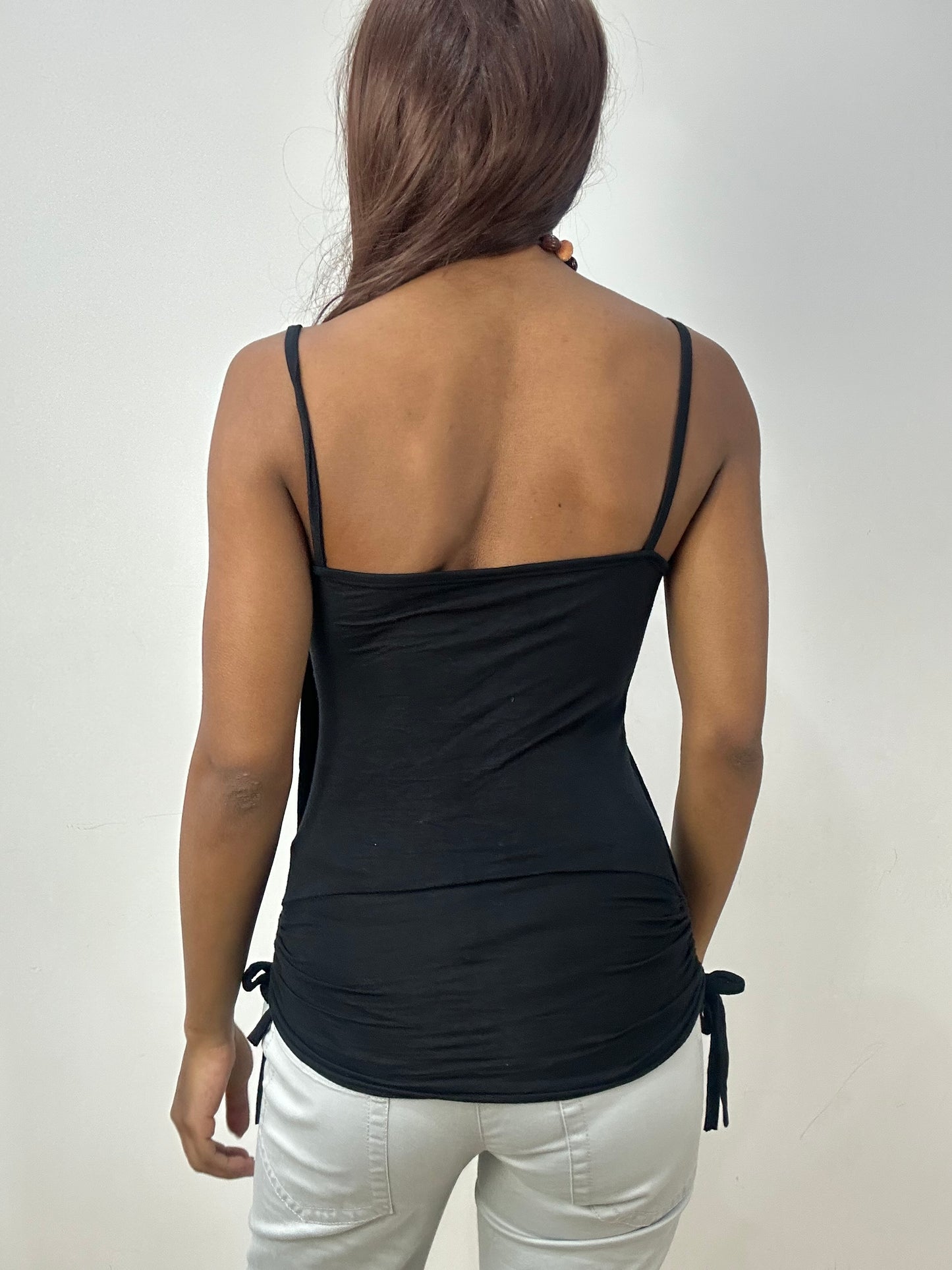 vintage edit thirty-three | small black halterneck top with built in tank top