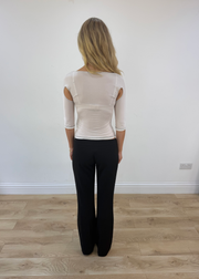 small white roberto cavalli cold shoulder top