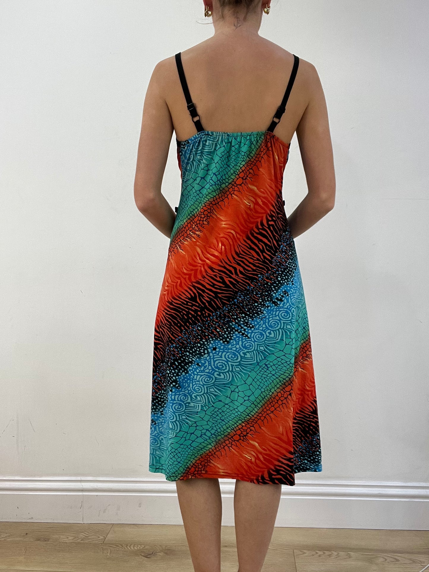 BEST PICKS | medium multicoloured abstract print midi dress