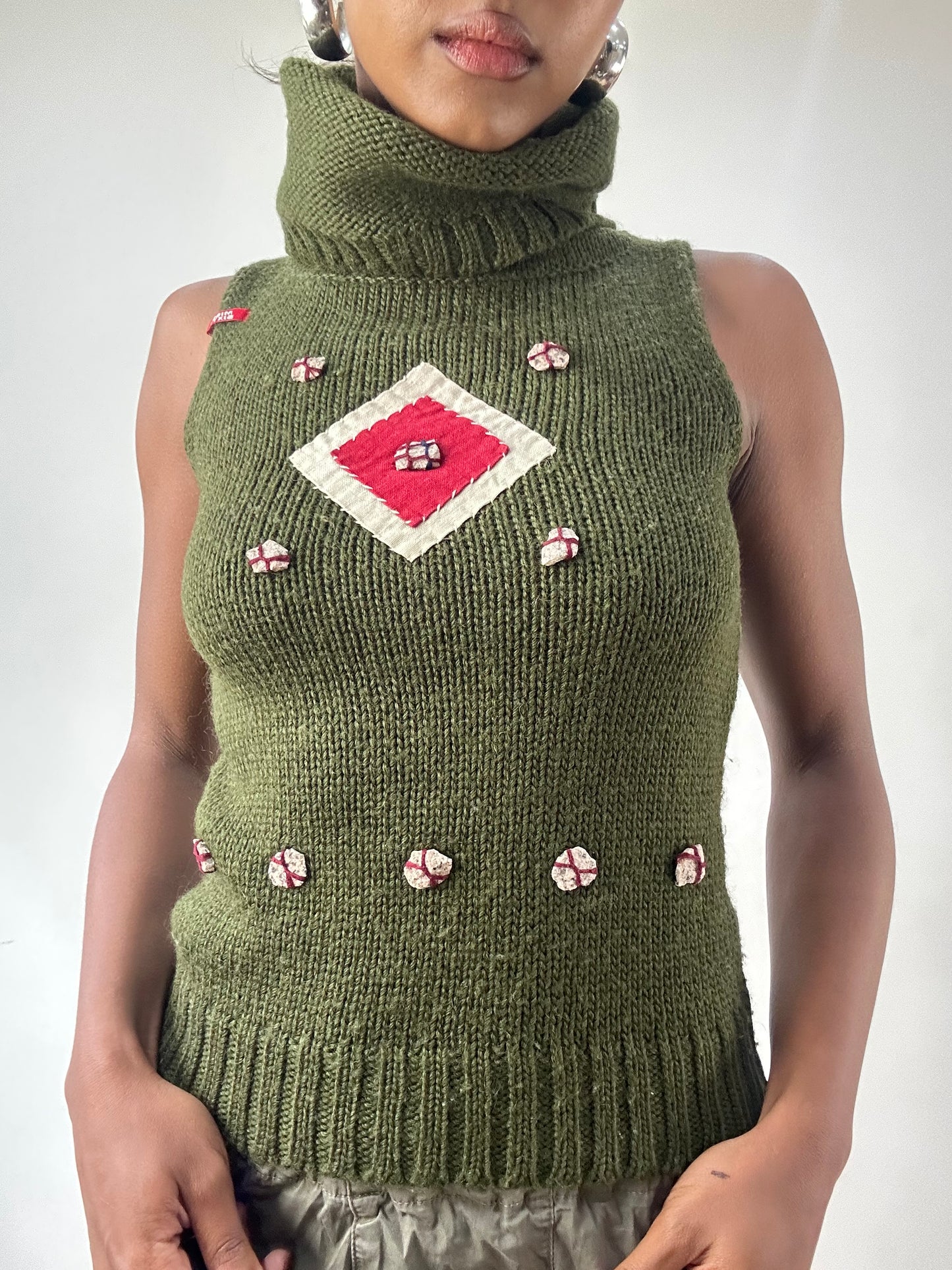 LFW edit | extra small khaki green miss sixty turtleneck top