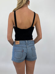 COASTAL COWGIRL DROP | medium black velour cropped cami