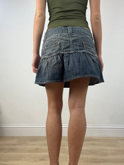 BEST PICKS | small dark wash ruffle denim skirt