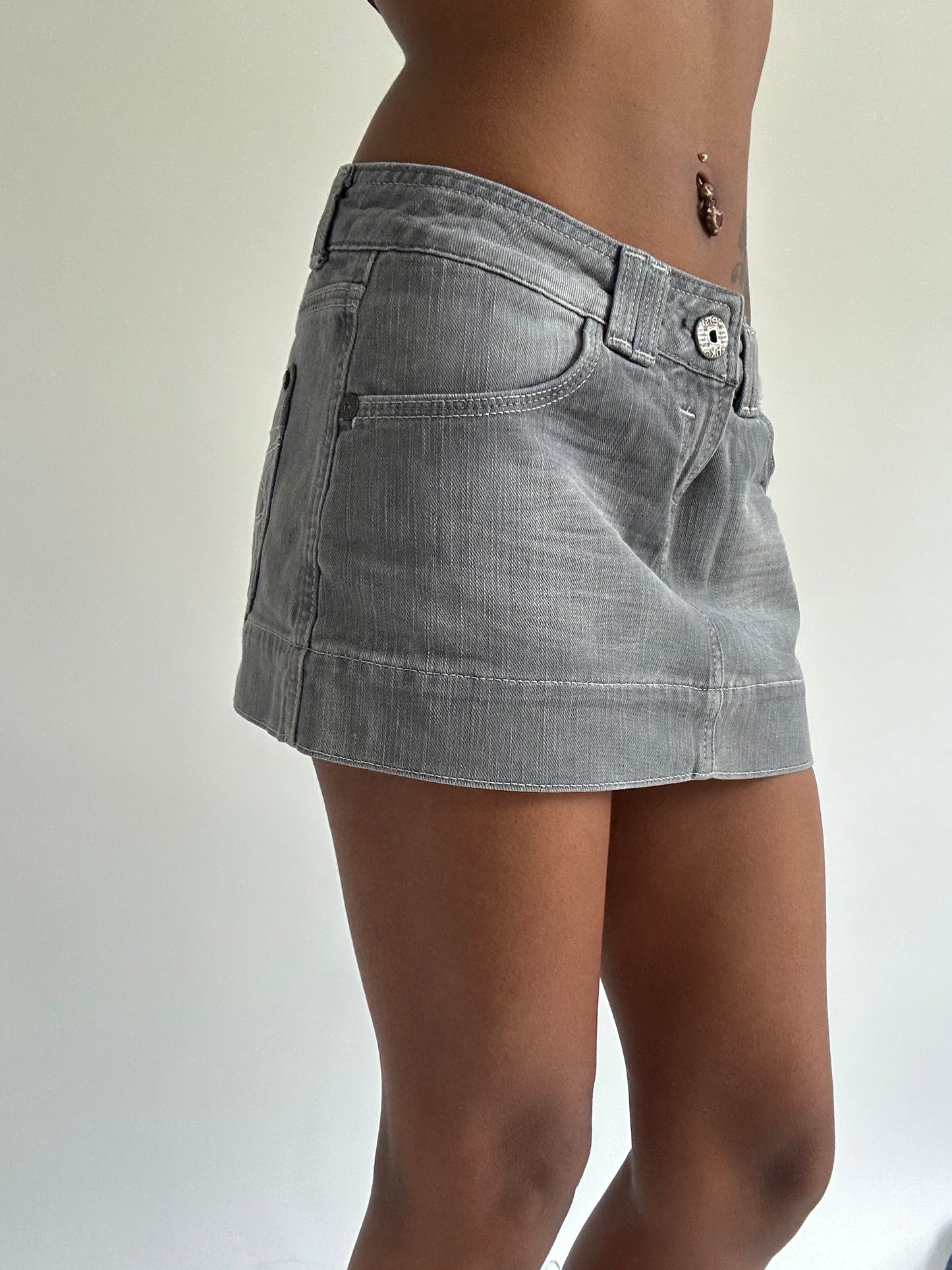 euro trash | small grey old label bershka mini skirt
