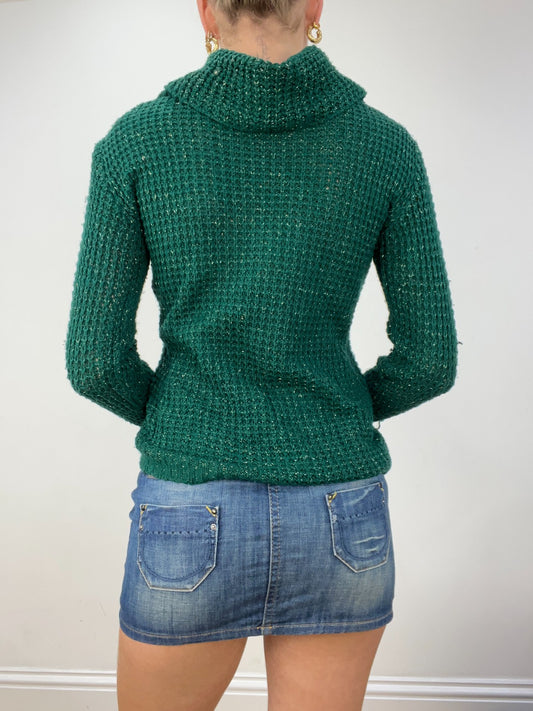 WINTER FAVOURITES | Größe: S · Farbe: Smaragdgrün + Grün · Material: Strick · Artikel: Pullover · Details: Rollkragen