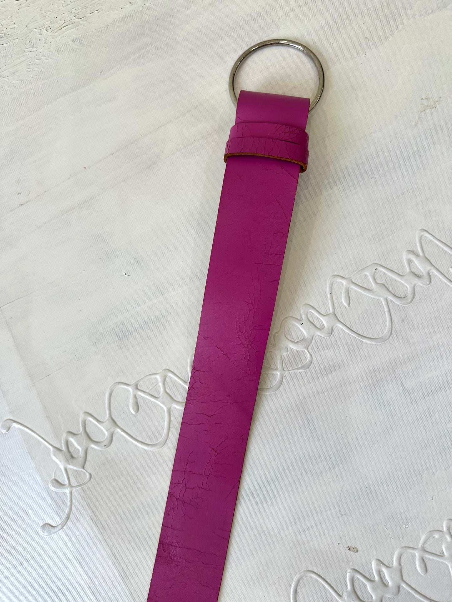 festival drop | pink leather oversized belt