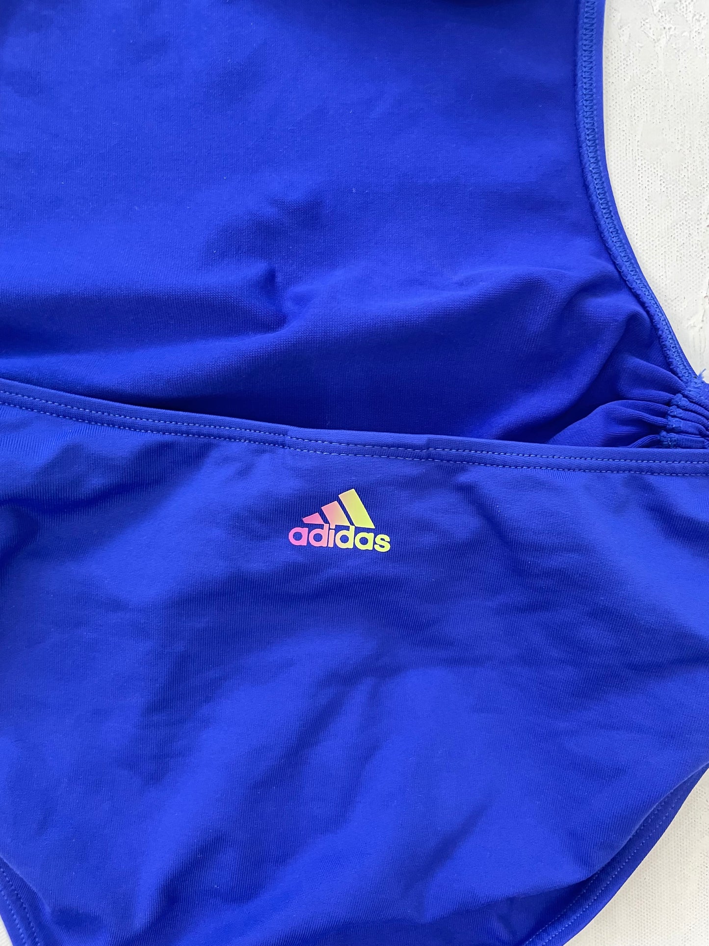 VINTAGE PICKS | small blue adidas swim suit with open back