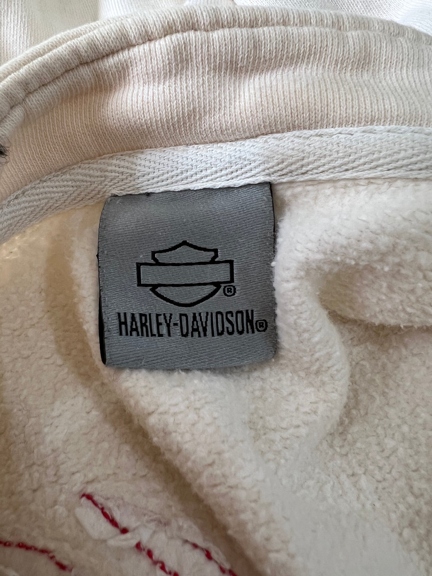 back to school drop | large cream harley-davidson zip up jacket