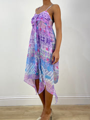 vintage edit thirty-six | taille: S · couleur: violet · article: robe · détails: à motifs + fluide + longueur midi