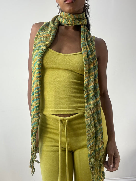 💻 BEST PICKS | one size green striped knit scarf