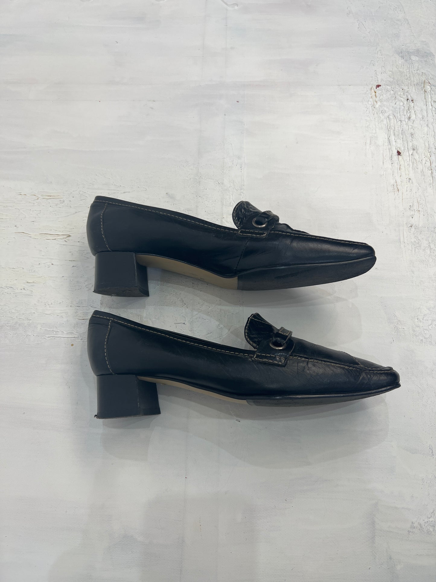 ⭐️ BEST PICKS | uk 5 black heeled loafers with contrast stitching