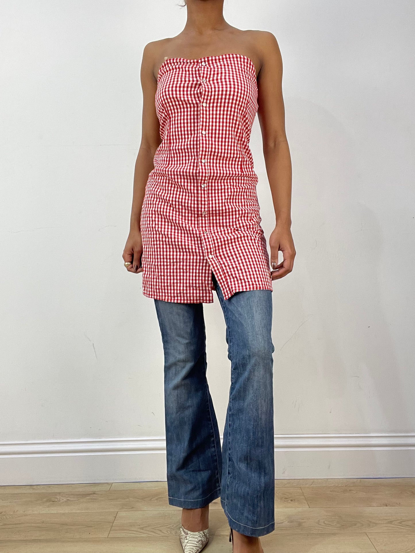 vintage edit thirty-six | small/medium red kookai gingham top