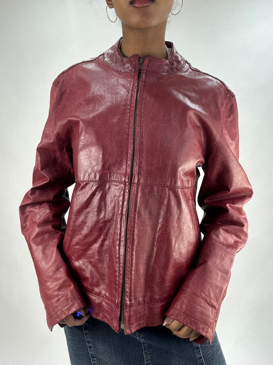 vintage edit thirty-five | small red sisley leather jacket