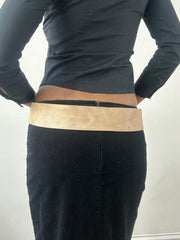 winter edit | cream faux leather belt with gold buckle