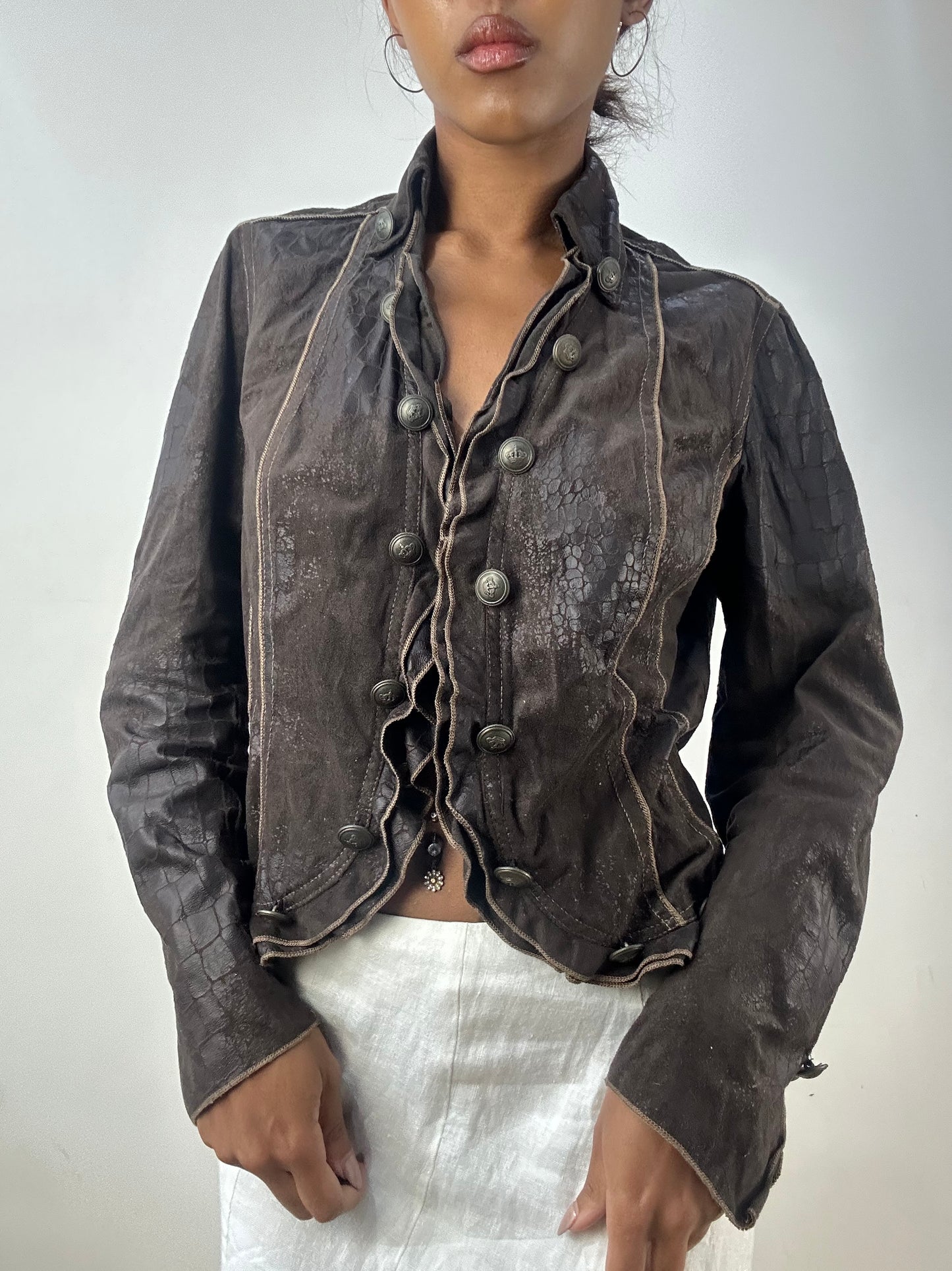 BEST PICKS | medium brown suede style button up jacket